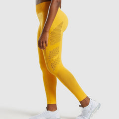 2020 taille haute femmes œillet sans couture. Collants en tricot leggings de yoga sans couture contrôle du ventre, fitness, gym leggings pantalon d'entraînement sportif.