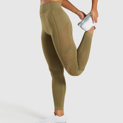 2020 taille haute femmes œillet sans couture. Collants en tricot leggings de yoga sans couture contrôle du ventre, fitness, gym leggings pantalon d'entraînement sportif.