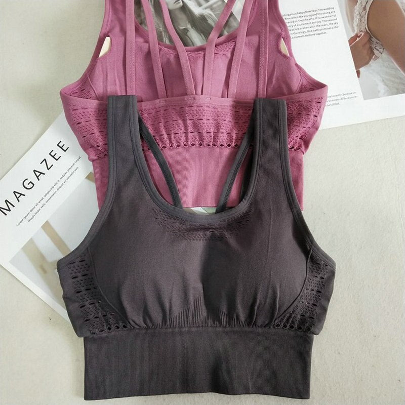 Ensemble Femmes energie sans soudure de Sport. Soutien-Gorge Gym top Fitness de yoga. Soutien-Gorge rembourré antichoc.