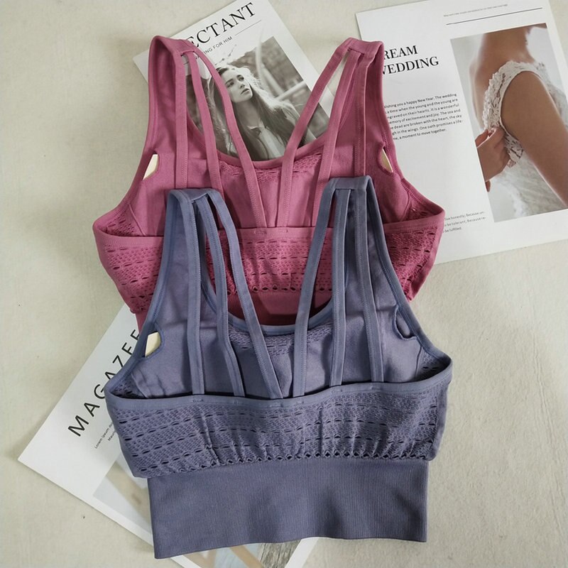 Ensemble Femmes energie sans soudure de Sport. Soutien-Gorge Gym top Fitness de yoga. Soutien-Gorge rembourré antichoc.