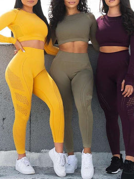 2020 taille haute femmes œillet sans couture. Collants en tricot leggings de yoga sans couture contrôle du ventre, fitness, gym leggings pantalon d'entraînement sportif.