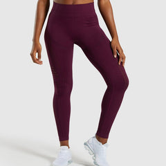 2020 taille haute femmes œillet sans couture. Collants en tricot leggings de yoga sans couture contrôle du ventre, fitness, gym leggings pantalon d'entraînement sportif.